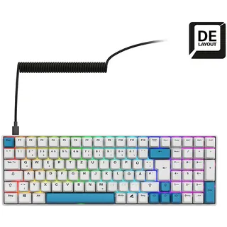 Sharkoon Skiller SGK50 S2 PBT weiß, RGB, Gateron G Pro 3.0 YELLOW, USB, DE (4044951040865)