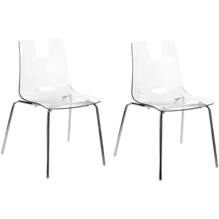 Beliani Esszimmerstühlen, Transparent, Kunststoff, 1-Sitzer, 46x84x54 cm, Esszimmer, Stühle, Esszimmerstühle, Vierfußstühle