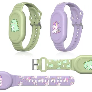 2 Stück Armband für Galaxy Smarttag 2 - Samsung Tracker Smart Tag (Grün und Lila)