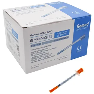 Romed Insulinspritzen U-40 steril 40 I.E. / 1ml 1 x 100 Stück