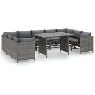 vidaXL Garten-Lounge-Set 10-tlg. grau