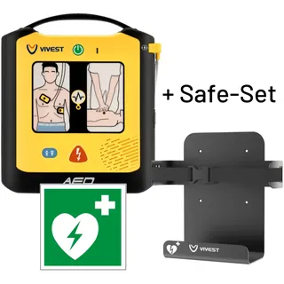 ViVest – PowerBeat X1 Defibrillator + AED-Wandhalterung + AED Symbolschild + Safeset