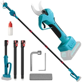Elektrische Gartenschere 40 mm, 2 in 1 Elektrische Astschere Teleskop Kompatibel mit Makita Akkus, Akku Astschere, Maximale Reichweite bis 2.2m, Astschneider Rosenschere Kabellos (ohne Akku)