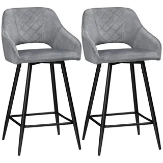Homcom Barhocker 2er-Set 50 x 56 x 98 cm Grau