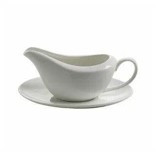 Maxwell & Williams Sauciere mit Untersetzer WHITE BASICS 0,26 Liter weiß