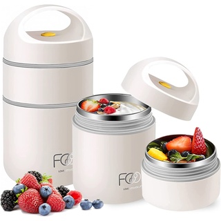 Royouzi Müslibecher to go, Joghurtbecher to go 680ml Doppelschicht Auslaufsicherer Lunchbox - Vielseitiger Müsli to go Becher für Schule,Arbeit,Picknick,Reise