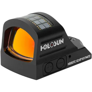 Holosun HS507C-X2 Offenes Reflex Rotpunktvisier + wechselbarem 2MOA Punkt, 32MOA Kreis Absehen Solarzelle, schwarz, Jagd, Sportschießen Softair, Tactical mini - 70152333