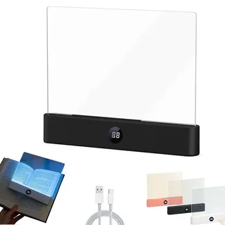 Smart LED Book Light,LED Buchlampe,Panel Book Light,Augenschutz leselicht buch Buchseite Licht Mit 3 Farben und Timer,Leselicht Buch,Tragbare Flaches Buchlicht Zum Lesen Im Bett Bei Nacht (Schwarz)
