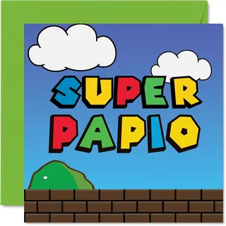 Stuff4 Geburtstagskarten Lustig für Papa, Super Papio | Lustiger Alles Gute Zum Geburtstag Karte vom Sohn Tochter 145mm Scherzen Glückwunschkarten Geburtstagsgeschenk