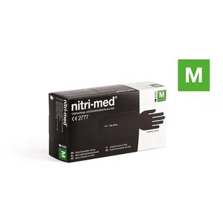 1x Nitri-Med® schwarze Nitril Handschuhe M 100er Box