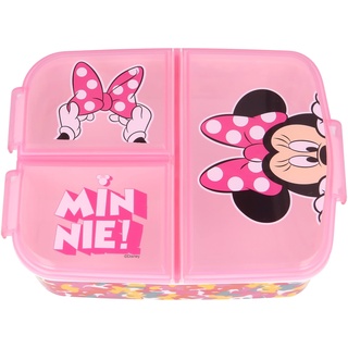 Stor Minnie Mouse| Kinder Sandwich Box mit 3 Fächern - Kinder Lunch Box für die Schule