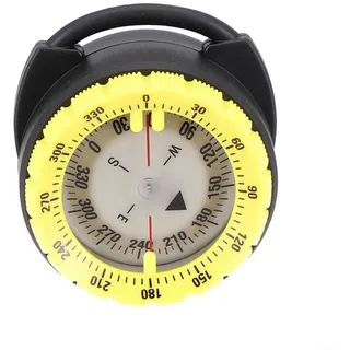 URPIZY ABS Leuchtender Tauchkompass Für Schlauchbefestigung Mit Ablesefenster, Unterwasserkompass Für Tiefen Bis 50 Meter, Phosphoreszierende Zahlen Und Nadel, Verschiedene Farben Zur Auswahl(Yellow)