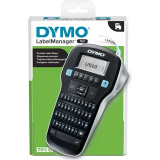 Dymo LabelManager 160 Beschriftungsgerät, Schwarz, Silber