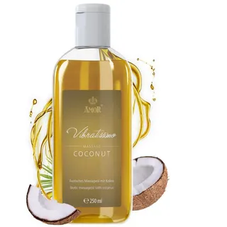 Vibratissimo Coconut 250 ml Massageöl - Natürliche Entspannung mit Kokosduft - Hautpflege, Wellness, Exotischer Duft