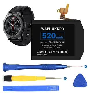 WAEUUKKPO [520mAh] Akku für Samsung Gear S3 Frontier SM-R760 und Gear S3 Classic, 3,85V Ersatzakku für SM-R760, R770, R765 EB-BR760ABE GH43-04699A