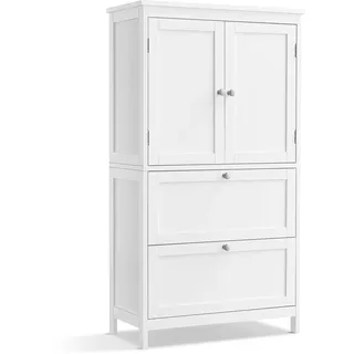 VASAGLE Badezimmerschrank 30 x 60 x 110 cm klassikweiß MDF