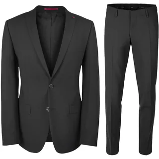 Roy Robson Hosenanzug "2-teilig", Herren, Gr. 50, Normalgrößen, schwarz, 44% Wolle, 54% Polyester, 2% Elasthan, Anzüge