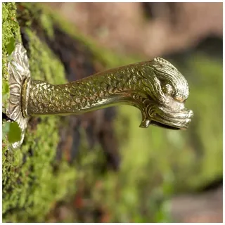 Antikas Wasserspeier Brunnenfigur Fisch Wasserspender aus Messing Wasserspeier für