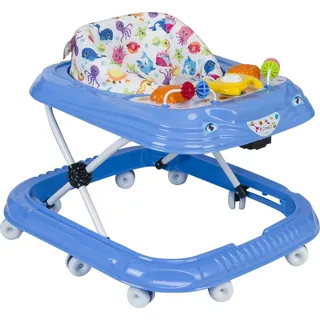 Baby Gehwagen Gehfrei Lauflernwagen Babywalker Lauflernhilfe Alpina, Farbe:Blau - Blau