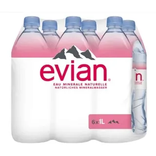 Evian Natuerliches Mineralwasser 500ml - 6 x 1 L