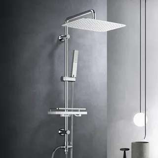 Görbach Regendusche Duschset Duschsystem Chrom 35x25cm