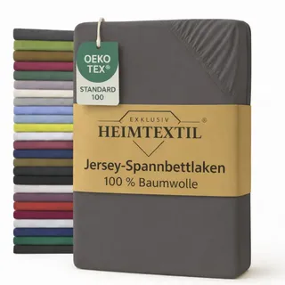 EXKLUSIV HEIMTEXTIL Spannbettlaken Jersey 140 x 160 - 160 x 200 cm Grau