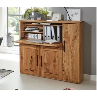 Sekretär Highboard Schrank Home Office 5494 Newcastle Charakter Eiche teilmassiv