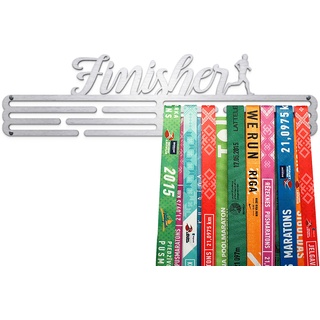 United Medals Finisher Medaillenhalter Running Laufen für 48 Medaillen Aufbewahrung - Läufer Geschenk Marathon Zubehör - Medal Holder Hanger Display Rack - gebürsteter Edelstahl