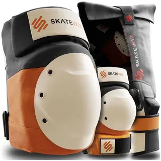 SKATEWIZ Protektoren-Set SHIELD - Skateboard Schonerset für Jugendliche und Erwachsene (Inliner Protektoren Damen Ellbogenschützer Herren, 7-tlg.