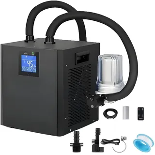 ExoticaBlend Eisbad-Wasserkühler für Kaltwasserbecken – 1/3 HP Kühlsystem mit externem Filter, Pumpe & isolierten Schläuchen – Mit Fernbedienung – Portables Kühlsystem zur Regeneration