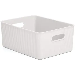 TATAY Aufbewahrungsbox Kunststoff 15 L Baobab | Organizer Box | Integrierte Griffe | Kompaktes und Vielseitiges Design | Recycelter BPA-freier Kunststoff | 29,4 x 38,5 x 16 cm, Weiß