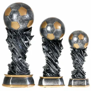Set mit je 1x 30, 37 und 45 cm Fußball Pokal Nantes aus Resin mit Gravur