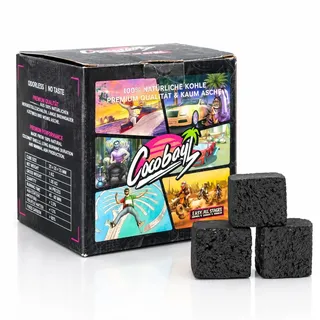 Premium Kokosnuss Kohle Shisha 1 kg Naturkohle aus 100%-ohne chemische Zusätze - Brenndauer bis zu 120 Minuten -kaum Rauchbelastung und kein Eigengeschmack