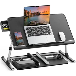 SAIJI Laptoptisch Betttisch 100% E0 Eco Holzplatte Verstellbarer Betttisch