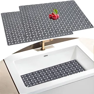 Spülbeckenmatten, 30 x 40 cm, verstellbare Spülbeckenmatte, Schutz für Küche, Porzellan/Edelstahl-Spülbecken, PVC-Spülbeckeneinlage, schnelle Abtropfmatten für Küchenspüle, Arbeitsplatte, zuschneidbar