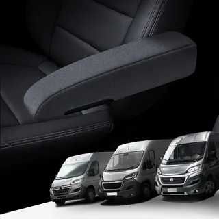 GIOVANNI BUTTI Armlehnenbezug für Vordersitze 4er Set, Rauchgrau, Armlehnenbezug passend für Fiat Ducato, Citroen Jumper & Peugeot Boxer Armlehnen, Armlehnenschoner & Armstützenbezug Auto,SUV,LKW&Van