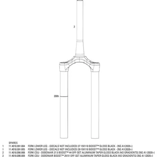 RockShox 35 29 Zoll 51 mm Schwarz