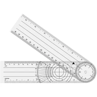 Catelves Winkelmesser, Goniometer Physiotherapie, PVC Medizinischer Winkelmesser 360° Winkel Transparenter Gelenkmesser 38cm Spinal Lineal Winkellineal für Physiotherapie, Sporttherapie