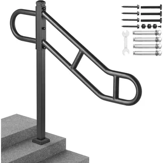 Vevor Handlauf mit einem Pfosten für 1–3 Stufen 102,9 x 90 cm Metall