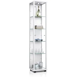 K-Möbel Glasvitrine C1014 176 x 37 x 33 cm Weiß