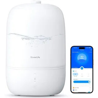 goveelife Smart Luftbefeuchter Schlafzimmer, 3L Top-Fill Humidifier mit Air Ultraschall Aroma Diffusor & Nachlicht bis zu 25H, 24dB Leise Klein Raumluftbefeuchter Pflanzen, Baby, Kinderzimmer, Growbox