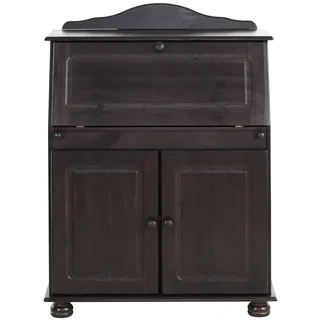 OTTO home Sekretär OTTO HOME "Mette, Schreibtisch im Landhausstil", braun (dunkelbraun), B:82cm H:107cm T:39cm, Sekretäre, Sekretär, aus Massivholz, Breite 82 cm