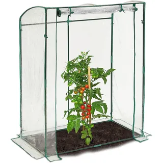 Relaxdays Tomatengewächshaus 1,7 x 1,3 x 0,75 m transparent/grün 