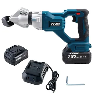 Vevor Akku Metallschere, Blechschere mit 360°-Schwenkkopf, Doppelklingen, 220 VAC 20 VDC, schneidet 1,22 mm verzinkten Stahl, 1 mm Edelstahl, Aluminium, Kunststoff, Karton, 25000 U/min