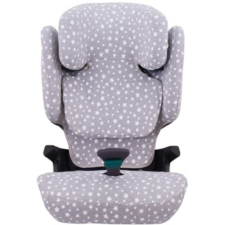 JYOKO KIDS Bezug kompatibel mit Britax Romer Kidfix, aus Baumwolle (Romer Kidfix I-SIZE, WHITE STAR)