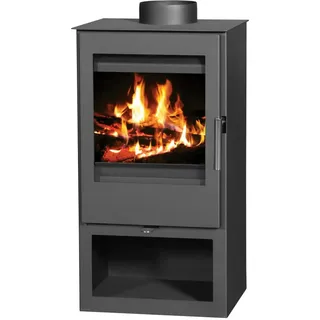 mit Holzfach 5 kW Schwarz