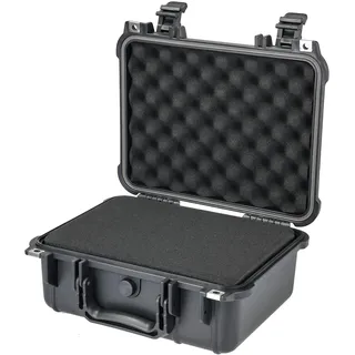 HMF ODK100 Outdoor-Fotokoffer, Transportkoffer mit Rasterschaumstoff, 34 x 29,5 x 15,5 cm