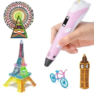 Wisam® 3D Drucker Stift Set Rosa für Kinder Erwachsene mit 3 Farben 1.75mm | Gr.: onesize