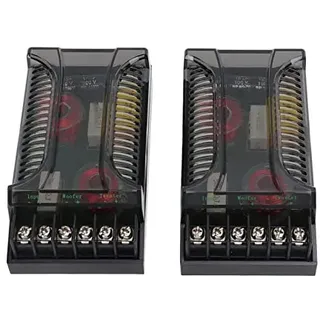 2 Stück Auto Frequenzweiche, 300W 2-Wege Universal Audio-Crossover | Passive Hochtöner-Mittelton-Trennung, 12V Überstromschutz Bordnetz, Doppelschichtiges ABS-Wärmeableitgehäuse