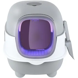 Selbstreinigende Katzentoilette 2024 - Neue, Automatische Toilette für Katzen (Grau)